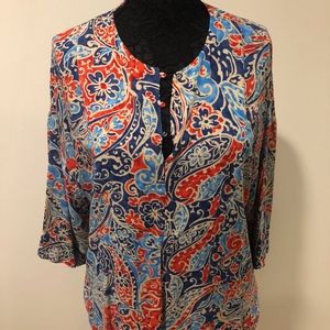 Zara 3/4 Sleeve Multicolored tunic